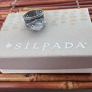 Silpada Zirconia Sterling Silver Ring Size 5